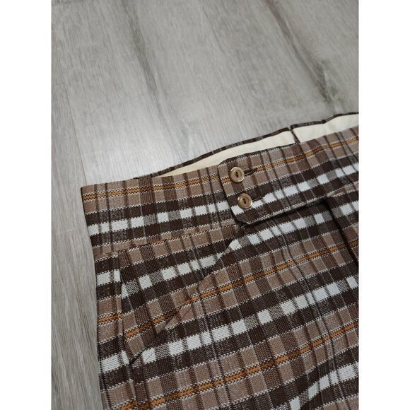 Vintage 60s Double Knit Retro Flare Bell Bottom Disco Club Pants Slacks 32x28 - Picture 5 of 9